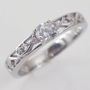 鑑定書付 ダイヤモンド プラチナ 婚約指輪 エンゲージリング ダイヤ 0.3ct F-VS2-EX 脇ダイヤ 0.05ct PT900 指輪｜ma38