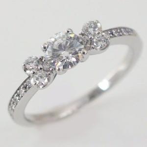 鑑定書付 ダイヤモンド プラチナ 婚約指輪 エンゲージリング ダイヤ 0.5ct G-SI2-Good 脇ダイヤ 0.22ct Pt900｜ma38