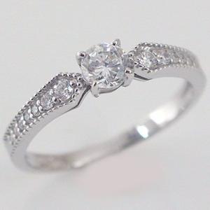 鑑定書付 ダイヤモンド プラチナ 婚約指輪 エンゲージリング ダイヤ 0.3ct D-VS1-EX 脇ダイヤ 0.14ct PT900 指輪｜ma38