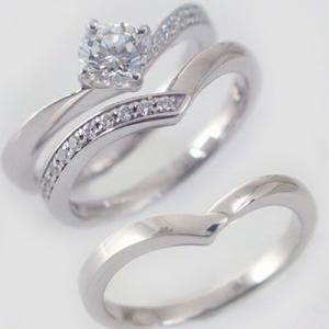 鑑定書付 ダイヤモンド プラチナ 婚約指輪 エンゲージリング 結婚指輪 マリッジリング 3本セット ダイヤ 0.5ct D-VVS1-3EX H&C V字 Pt900｜ma38