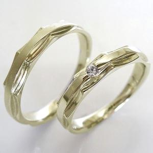 ダイヤモンド イエローゴールドk10 ペアリング 2本セット 結婚指輪 マリッジリング K10 ダイヤ 0.03ct｜ma38