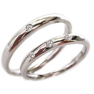 ダイヤモンド プラチナ 結婚指輪 ペアリング マリッジリング  2本セット Pt900 ダイヤ ストレート｜ma38