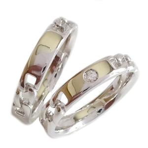 ホワイトゴールド K10 ペアリング ダイヤモンド 結婚指輪 マリッジリング 2本セット K10wg｜ma38