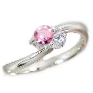 ピンクサファイヤ ピンキーリング ホワイトゴールドK18 ダイヤ k18WG 指輪 ９月誕生石｜ma38