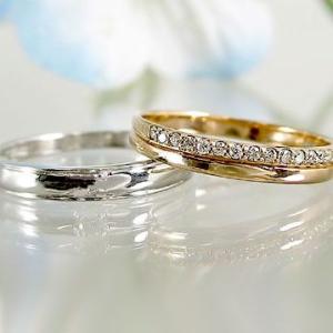 ダイヤモンド ピンクゴールド ホワイトゴールド 結婚指輪 ペアリング マリッジリング エタニティー ペア 2本セット K18 指輪 ダイヤ 0.10ct｜ma38