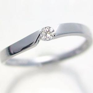 ダイヤモンド プラチナ ピンキーリング 一粒 ダイヤリング Pt900 指輪 ダイヤ 0.07ct