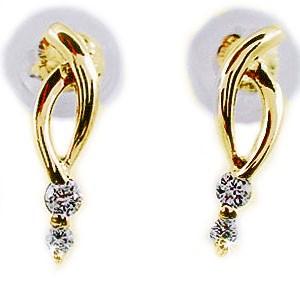 ダイヤモンド ピアス ゴールド ダイヤピアス K18yg ダイヤ 0.03ct : MA  