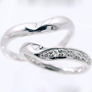 プラチナ ダイヤモンド ペアリング 結婚指輪 マリッジリング V字ライン 2本セット Pt900 指輪 ダイヤ 0.08ct｜ma38