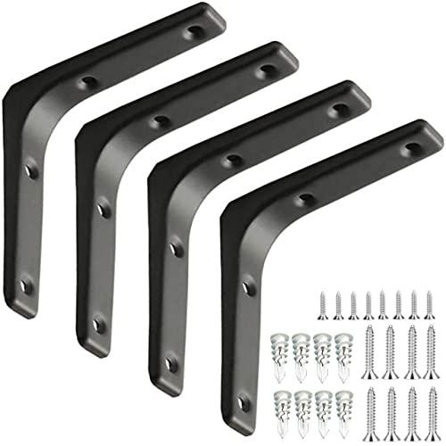 棚受け金具300mm×250mm×30mm ブラック 4本セット アイアンブランケット【付属品】ボー...