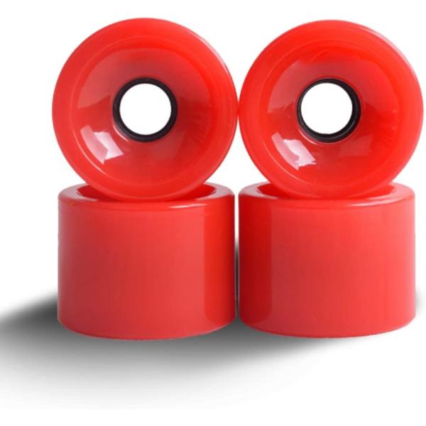 スケートボード用 ソフトウィール 4個セット ホイール 硬度 78A (赤)