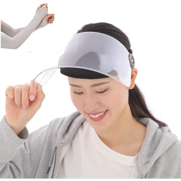 レディースレインバイザー 曇りずらい 視界良好 長さ調節アタッチメント付き フリーサイズ