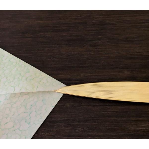 ステンレス製の笹の葉 ペーパーナイフ ゴールド