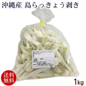 沖縄産 島らっきょう 剥き 1kg　/島ラッキョウ 生 皮むき（送料無料）