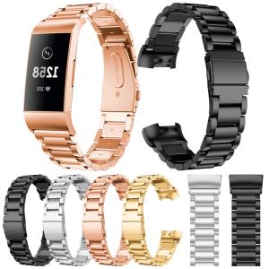 Fitbit charge3 対応 交換バンド フィットビット 金属ベルト おしゃれ ステンレス 腕時計交換用バンド｜mabikara