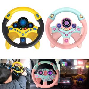 自動車ハンドル おもちゃ 子供 光＆サウンドシミュレーション 吸盤取付 知育 教育玩具 男女兼用｜mabikara
