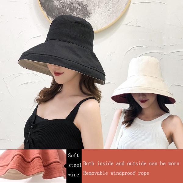 レディース ハット UVカット帽子 リバーシブル つば広 日焼け防止 小顔効果 あご紐 紫外線カット