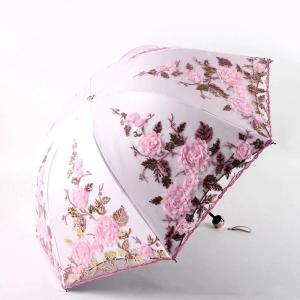レディース 折りたたみ傘 花 雨傘 日傘 ロマンチック ヨーロピアン 刺繍｜mabikara