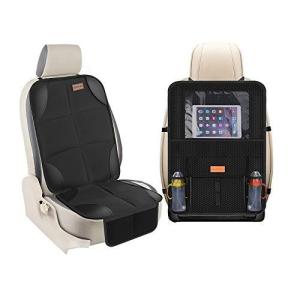 [Smart eLf] 1680Dチャイルドシートマット保護マット キックガード カバー 2点セット収納ポケット付き Baby カーシートプロテクター