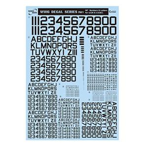 サンコーマーク工業 レプトジーダ プラモデル用 水転写 M01 60度 Numbers&Letterm WING DECAL SERIES WM-04