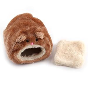 冬用ハムスターベッド ハムスターハウス 小動物用ハウス あったか 寝袋 可愛い ケージに固定可能 マギなどの小型ペットに対応 水洗い可能