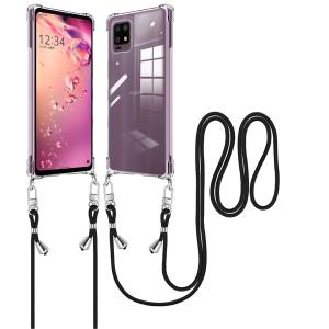 AQUOS Zero6 ケース ショルダー クリア SHG04 スマホケース SH-RM18 カバーPU 薄型 軽量 取り外し可能 落下防止 【透明】