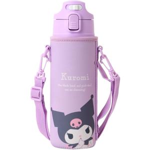 クロミ ステンレスボトル 水筒 サンリオ SANRIO カバー付き 子供 保冷専用 容量：470mL 名前スペース付き ワンタッチオープン 直飲み 091057