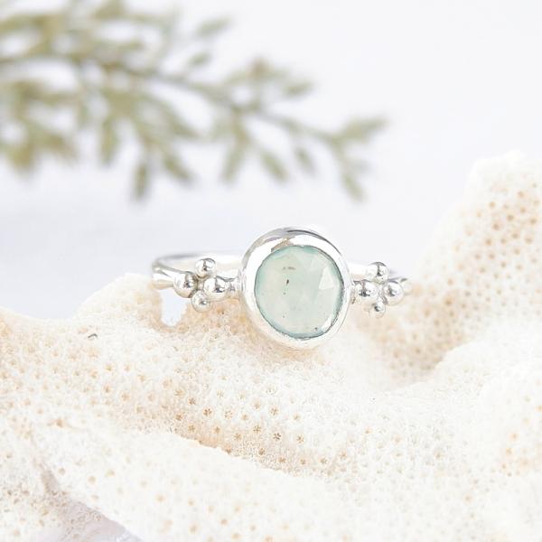 アクアプレーズの粒飾りリング　9号　