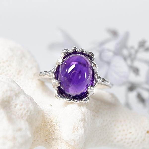 アメジストのデザインリング　12号