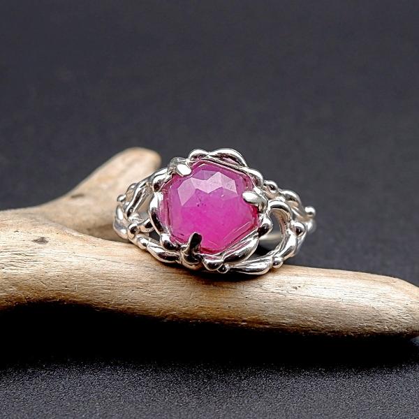 天然石 リング ルビー 指輪 14号 一点物 シルバー925 〜落ち着いた大人の輝き〜 macari