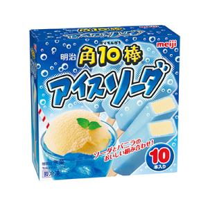 明治 角10棒アイスソーダ 10本入り×1個 冷凍 棒アイス ソーダ デザート ファミリーパック おやつ 菓子