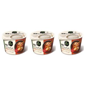 bibigo レンジdeクッパ 海鮮スンドゥブ 1個173.3g×3個 カップ飯 韓飯 ごはん スープ 簡単調理