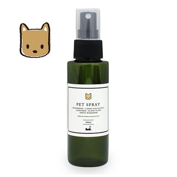 ペット用 ペットアロマスプレー100ml 天然由来100%エッセンシャルオイル ブレンドアロマオイル