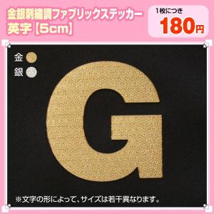 ファブリックシール(布製ステッカー)アルファベット5cmサイズ(金・銀)