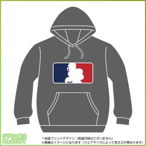 アメリカンフットボールパーカー MLBロゴ風デザイン｜maccut