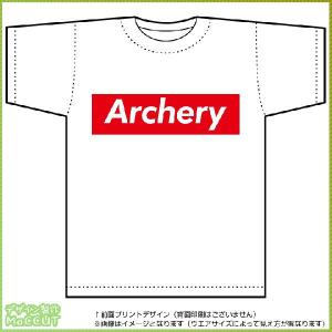 アーチェリーTシャツ（白）  ボックスロゴデザイン｜maccut