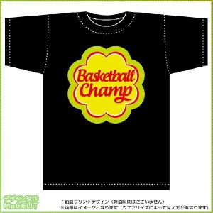 バスケットボールTシャツ (黒) 非常口風デザイン バスケットボール