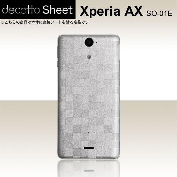 Xperia AX SO-01E  専用 デコ シート decotto 裏面 【 スクエアパール 柄...