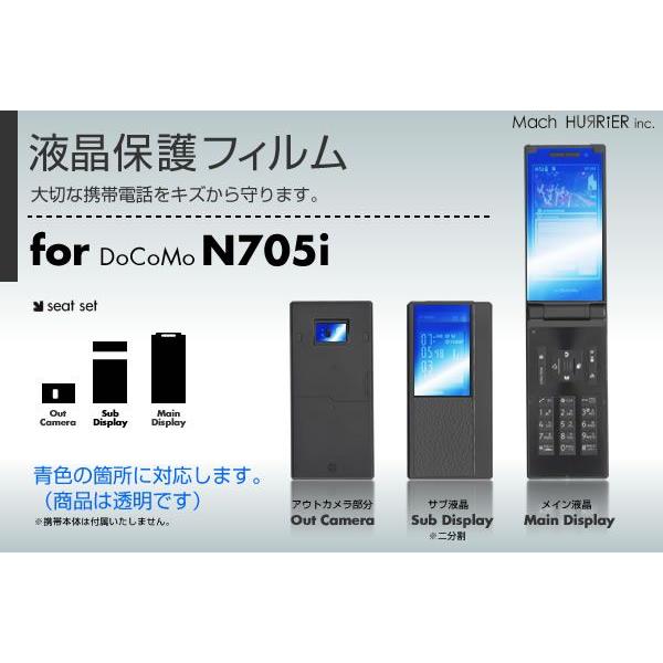 N705i液晶保護フィルム 3台分セット