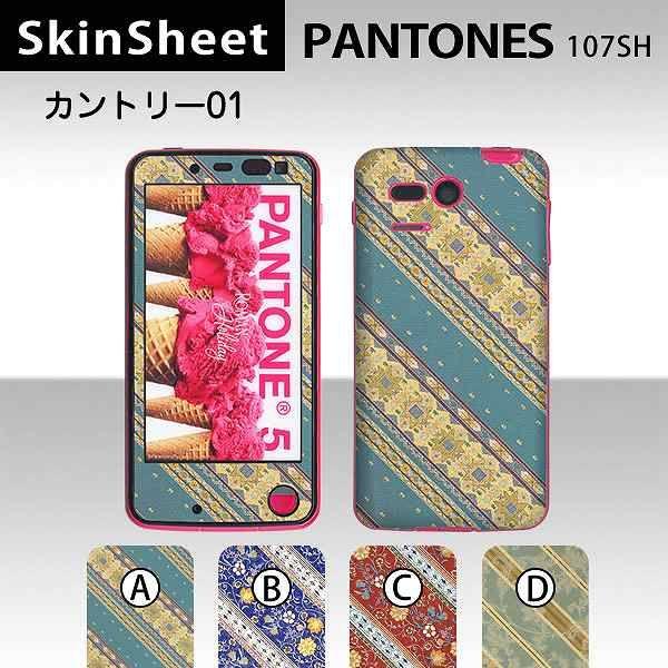 PANTONE 5 107SH  専用 スキンシート 外面セット(表面・裏面) 【 カントリー01 ...