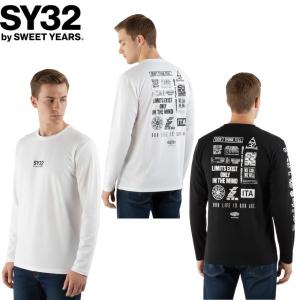 SY32 by SWEET YEARS マルチロゴ長袖Ｔシャツ 32-26SN1-10 メンズ 春 かっこいい ブランド スイート イヤーズ ロンＴ ホワイト ブラック