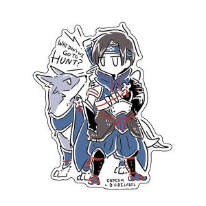 CAPCOM×B-SIDE LABELステッカー モンスターハンター ハンター＆ガルク ラインアート