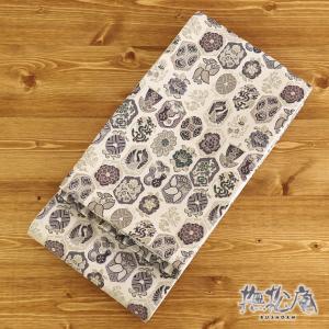 半幅帯 博多織 本場筑前 紗夏帯 献上柄 蔦唐草(紺) 正絹 単衣帯