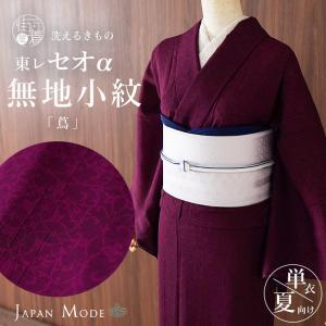 夏きもの] 洗える 着物 単衣 東レセオα 華唐草 (アイボリー