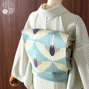 正絹 名古屋帯] 召しませ花 一重太鼓 京袋帯 snowy night (黒色