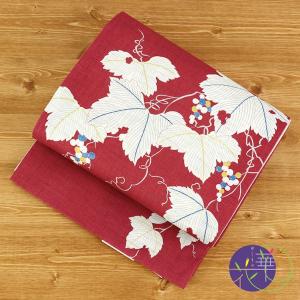 正絹 名古屋帯] 召しませ花 一重太鼓 京袋帯 snowy night (黒色×赤