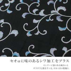 [セオα] 浴衣 反物 つる唐草 黒色 洗える...の詳細画像2