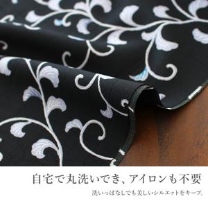 [セオα] 浴衣 反物 つる唐草 黒色 洗える...の詳細画像3