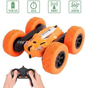 OUTTUO ラジコンカー リモコンカー RCカー スタントカー 両面走行 360度回転 無線操作 LED搭載 四輪駆動 4WD 2.4Ghz コ