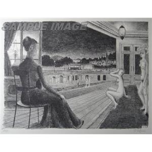 ポール・デルヴォー「町の近く」（版画）【額縁無し】[A040006]Paul Delvaux