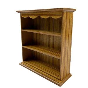 ミニチュア ショーケース 木製3段棚背面ガラス扉 ディスプレイ : 街の